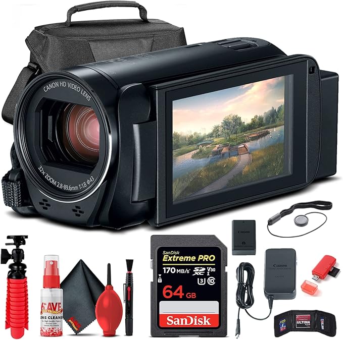 Canon VIXIA HF R800 Full Spectrum Conversion + 64GB Memory Card + Case + Card Reader + Flex Tripod + Cap Keeper + Memory Wallet + Cleaning Kit | Geeky Human