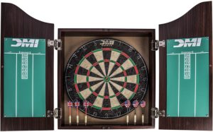 Deluxe Dartboard Cabinet Set DMI Sports Rosewood Finish