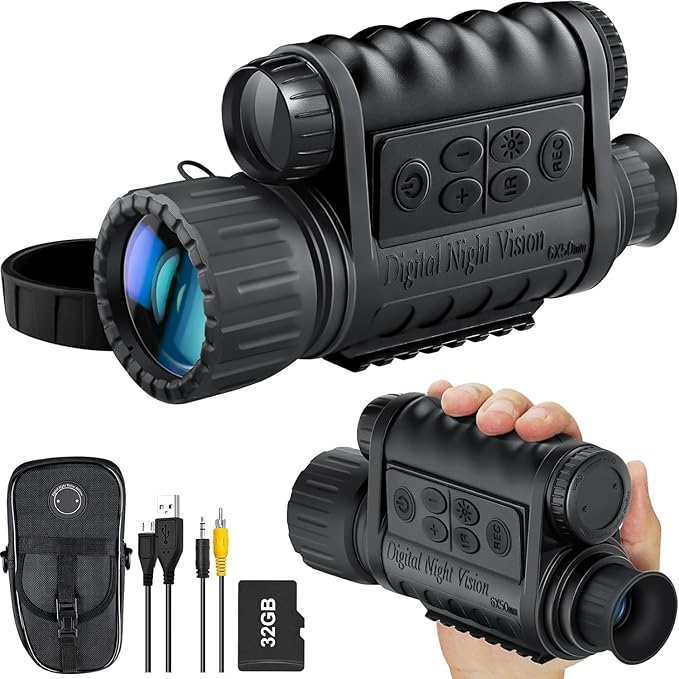Ghost Hunting Device - True Night Vision Monocular for Adults IR Illuminator for Complete Darkness | Geeky Human True Night Vision Monocular for Adults, IR Illuminator for Complete Darkness - Ghost Hunting Device