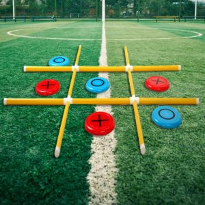 Giant Tic Tac Toe Game, Premium Portable PVC Framed Yard Toss Game, Large Outdoor Indoor Tic Tac Toe Game for Adults and Kids(4ft x 4ft)