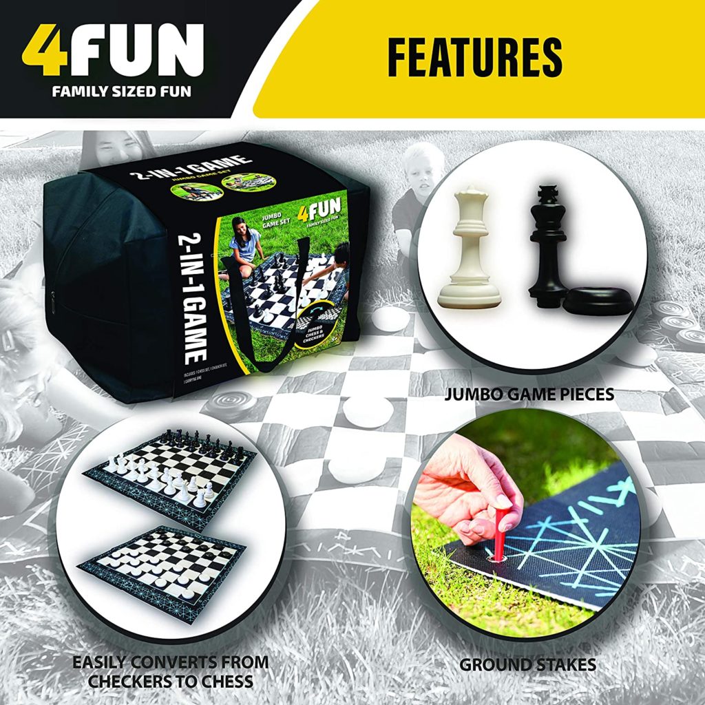 Jumbo Chess and Checkers Set features