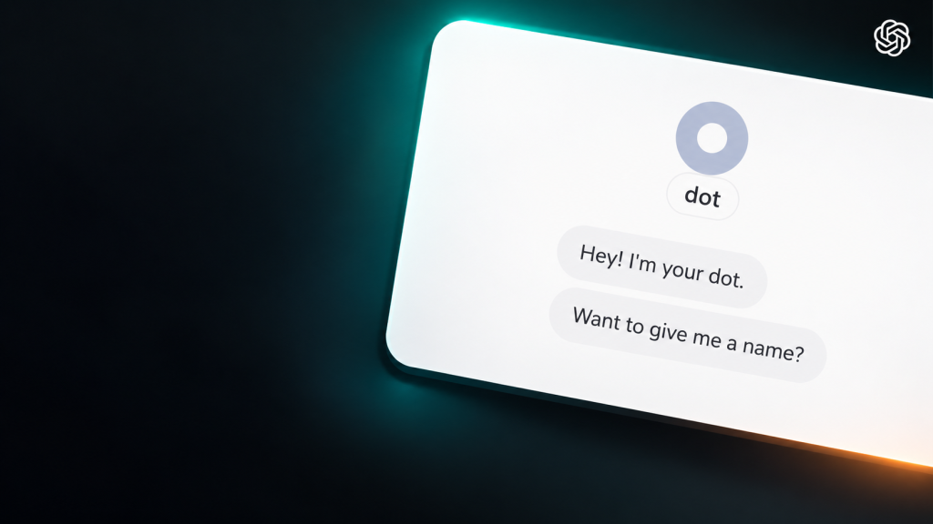 ChatGPT dots First Look: Meet Mercury | Geeky Human ChatGPT dot avatar with its opening greeting and invitation to choose a name
