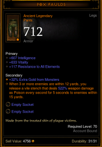 Pox Faulds Ancient Legendary stats Diablo 3