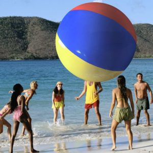 Sol Coastal The Beach Behemoth - Giant Inflatable Ball, 12 Foot Pole-to-Pole - Huge Jumbo Toys for Water Games - Big Family Fun for Social Distancing