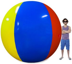 Sol Coastal The Beach Behemoth - Giant Inflatable Ball, 12 Foot Pole-to-Pole - Huge Jumbo Toys for Water Games - Big Family Fun for Swimming Pool Party