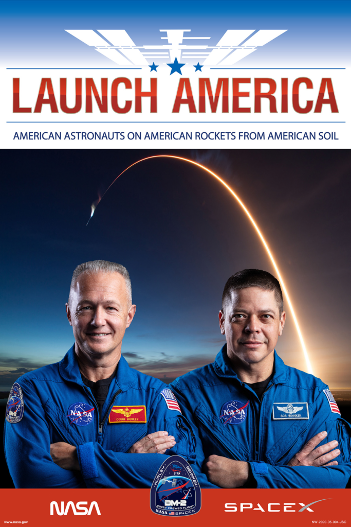 SpaceX DM-2 Commercial Crew Launch America Poster 72dpi