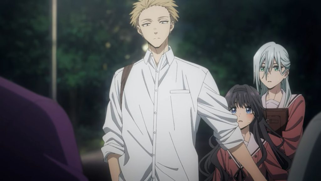 anime - The Fragrant Flower Blooms with Dignity - Rintaro protecting Kaoruko and Subaru | Geeky Human