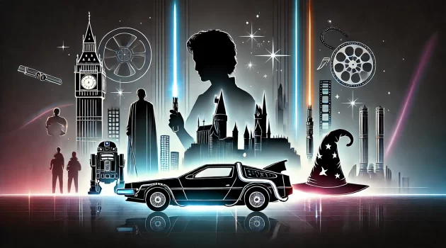 silhouettes of iconic film motifs from geek culture